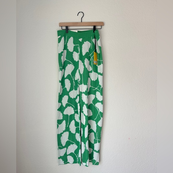 Diane Von Furstenberg Green Ginkgo Knit Flare Pants NWT - DVF for Target - Picture 2 of 4